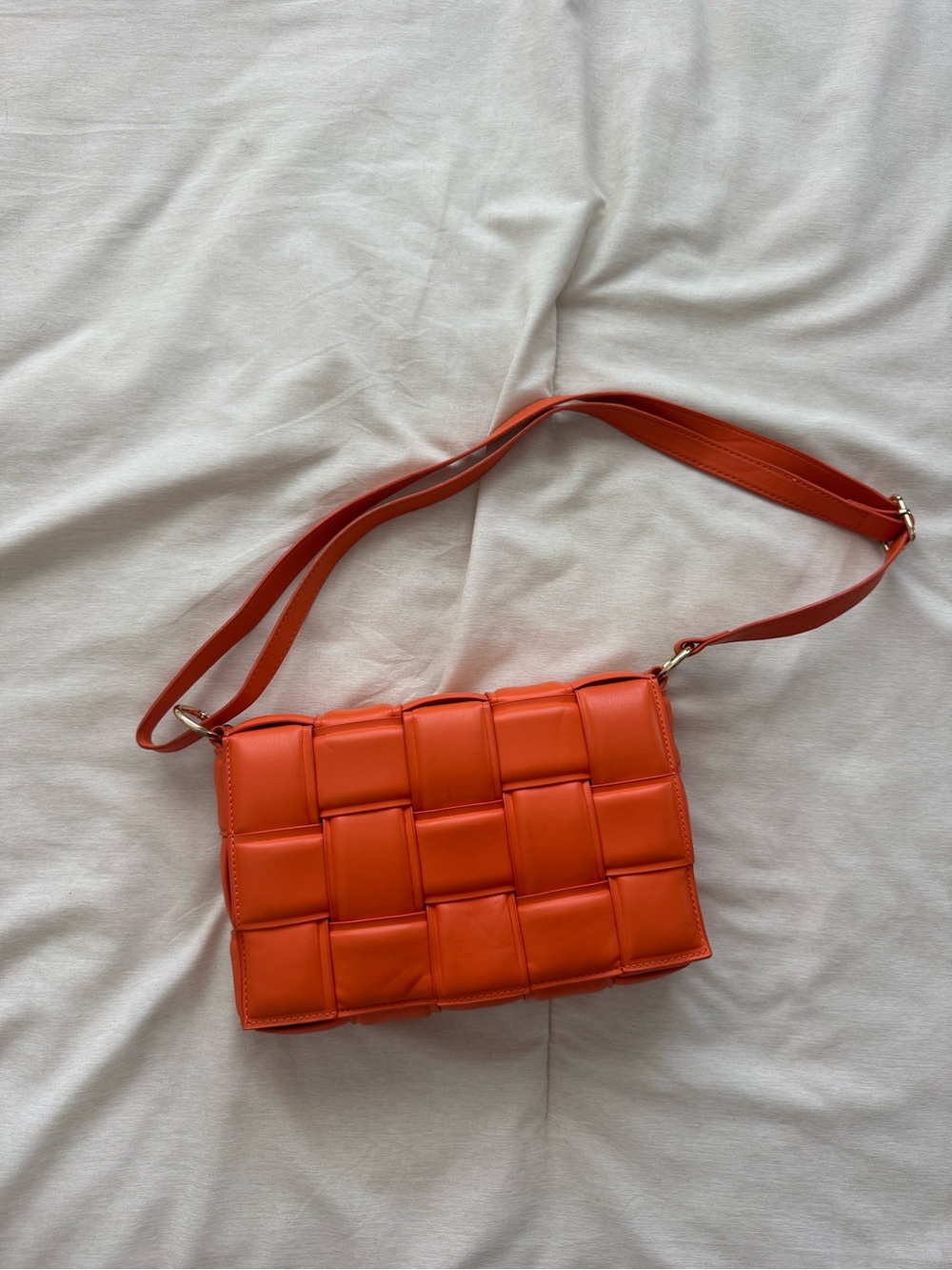Woven Crossbody or Shoulder Bag in Orange